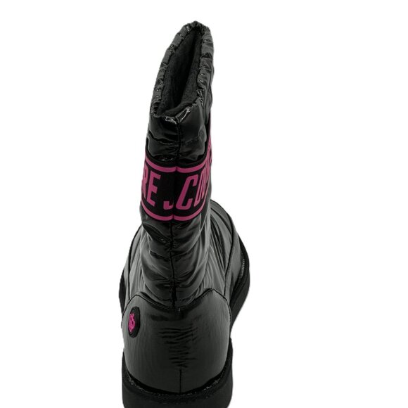 Juicy Couture Black Quilted Winter Boots with Pink Logo Band - Picture 5 of 6